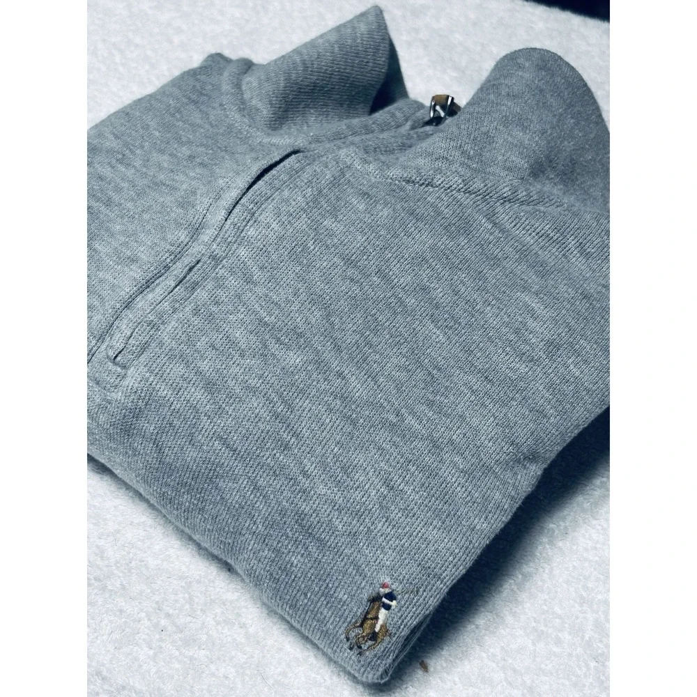 Polo Ralph Lauren Men's Estate-Rib Quarter-Zip Pullover Sweater Light Gray XL